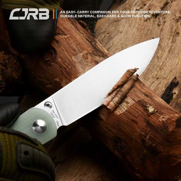 CJRB Cutlery Ria sulenkiamas peilis Nature Green J1917-NTG