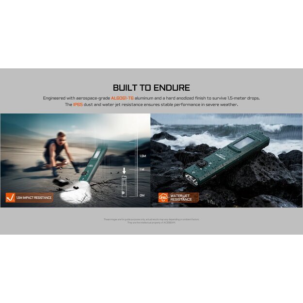 AceBeam UC25 Multi-Light taktinis EDC žibintuvėlis Žalias