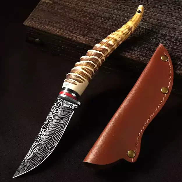 Peilis su rago imitacijos rankena