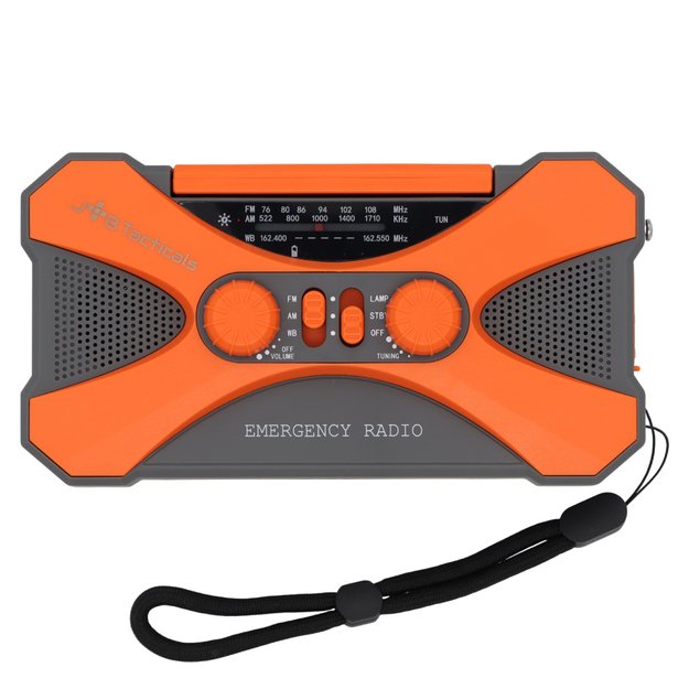 Аварийное радио с фонариком, светодиодной лампой, SOS и внешним аккумулятором 10000 мАч – оранжевый