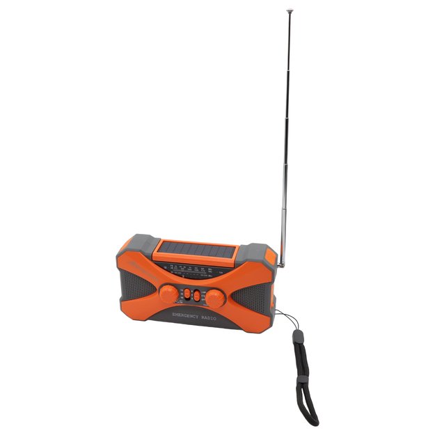 Аварийное радио с фонариком, светодиодной лампой, SOS и внешним аккумулятором 10000 мАч – оранжевый