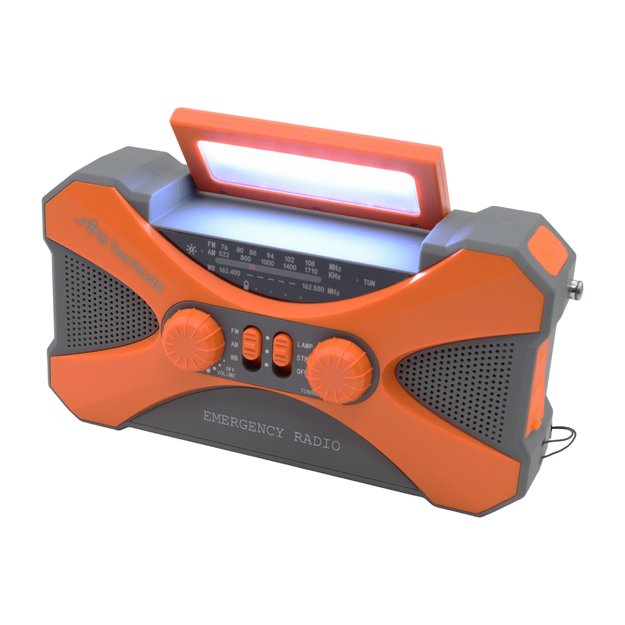 Аварийное радио с фонариком, светодиодной лампой, SOS и внешним аккумулятором 10000 мАч – оранжевый