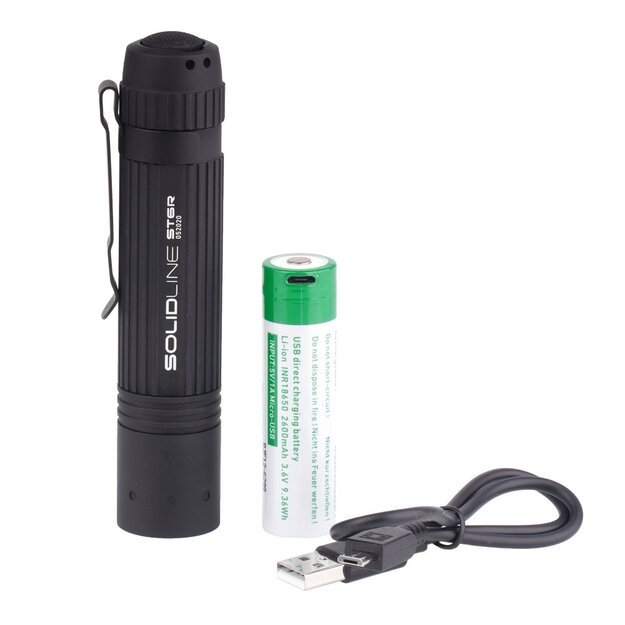 Pakraunamas Ledlenser Solidline ST6R žibintuvėlis JUODAS