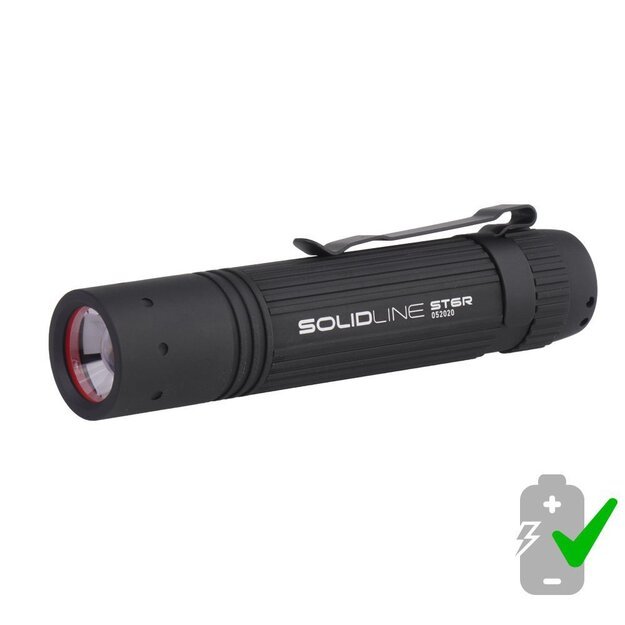 Pakraunamas Ledlenser Solidline ST6R žibintuvėlis JUODAS