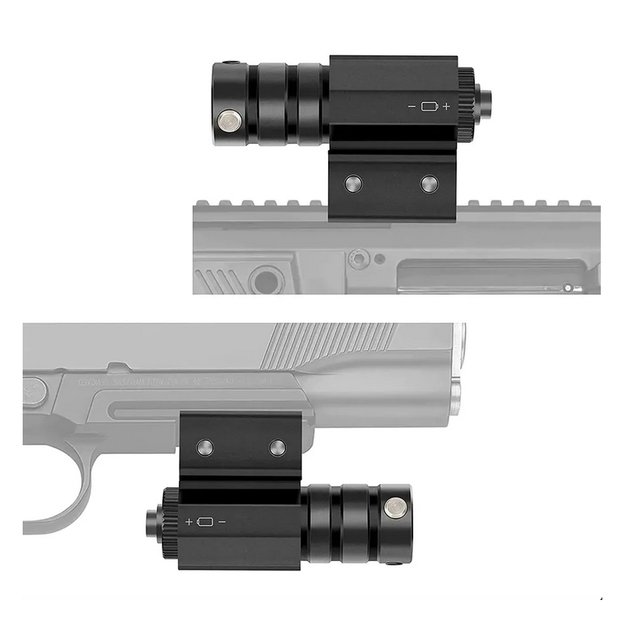 Красный лазерный прицел для пневматических пистолетов калибра 11-22 мм.