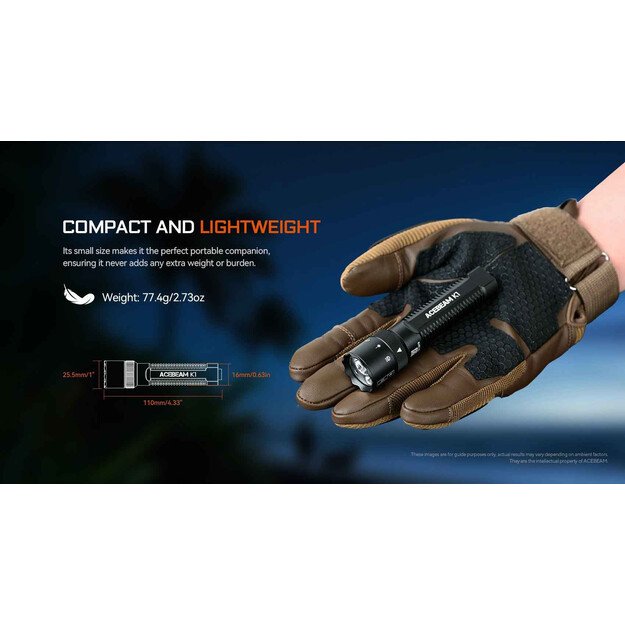 Acebeam K1 žibintuvėlis su UV šviesa ir lazerine rodykle