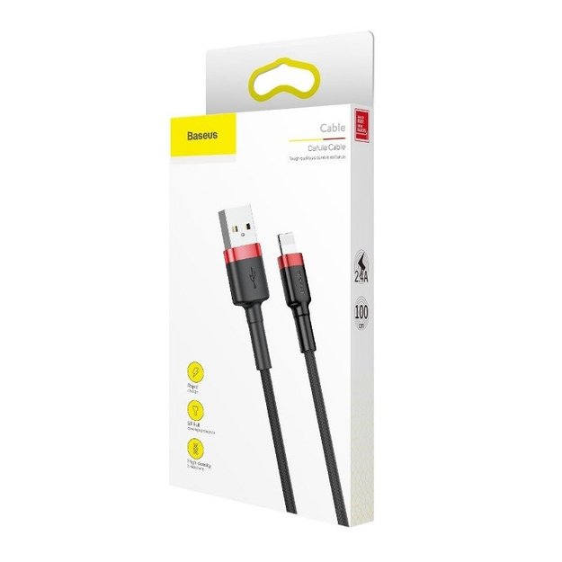 Baseus Cafule USB Lightning Cable 2.4A 1m (Red+Black)