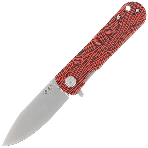 Складной нож Kubey NEO Red / Black Damascus G10, Beadblasted AUS-10 от Keanu Alfaro (KU371E)