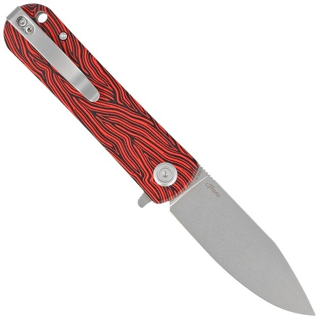 Складной нож Kubey NEO Red / Black Damascus G10, Beadblasted AUS-10 от Keanu Alfaro (KU371E)