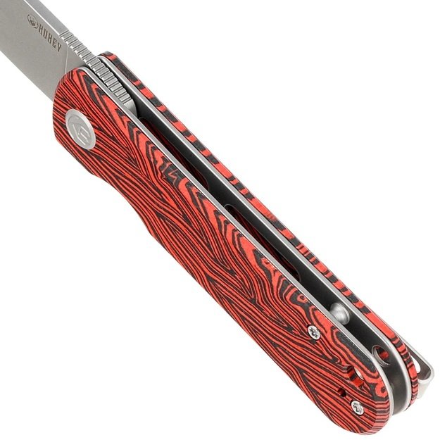Складной нож Kubey NEO Red / Black Damascus G10, Beadblasted AUS-10 от Keanu Alfaro (KU371E)