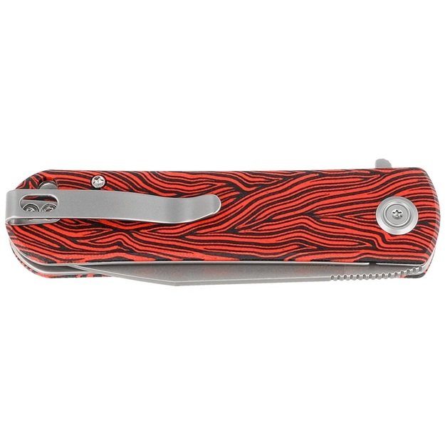 Складной нож Kubey NEO Red / Black Damascus G10, Beadblasted AUS-10 от Keanu Alfaro (KU371E)