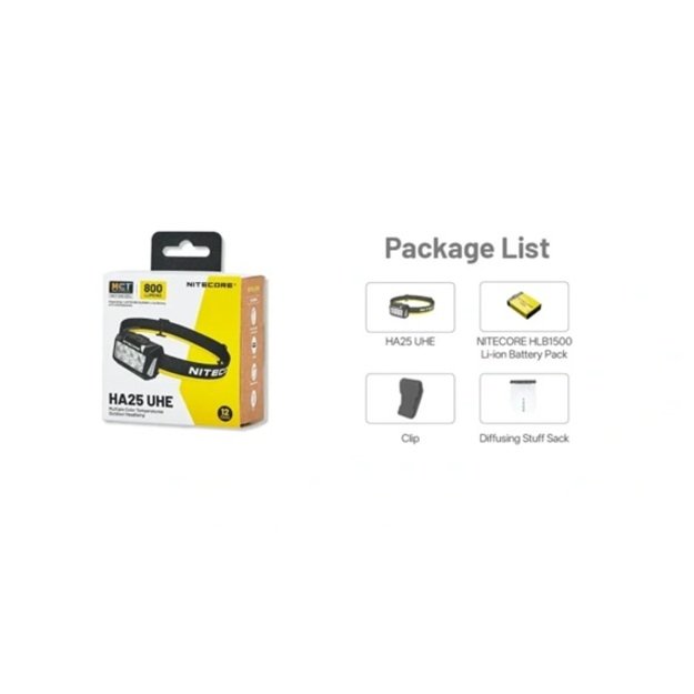 Nitecore HA25 UHE žibintuvėlis ant galvos 800lm
