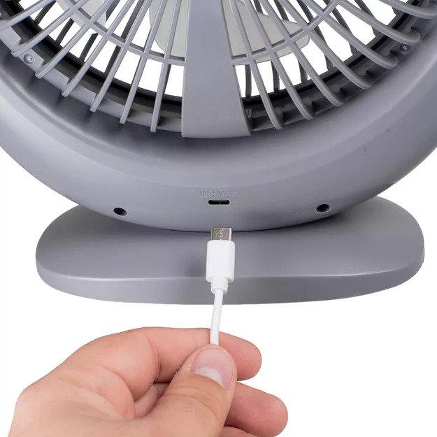 Настольный вентилятор Vayox с аккумулятором и 6 SMD LED лампами (WD-285), серый VA0433G