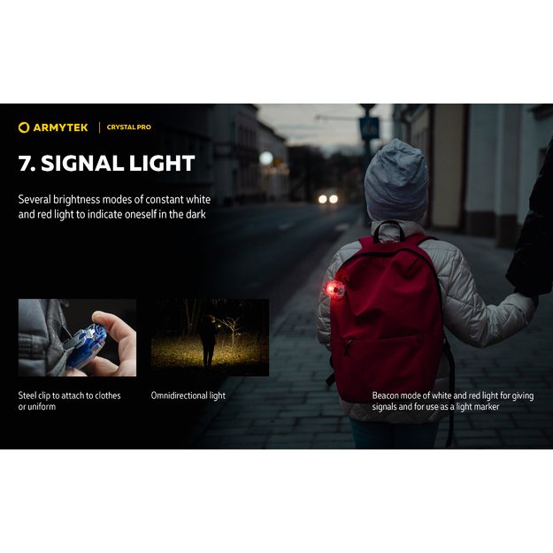 Armytek Crystal Pro žibintuvėlis Grey F07101G