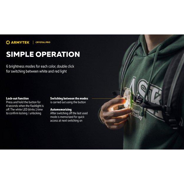 Armytek Crystal Pro žibintuvėlis Grey F07101G