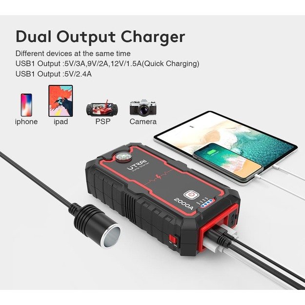 Jstar One 2000A automobilio užvedėjas