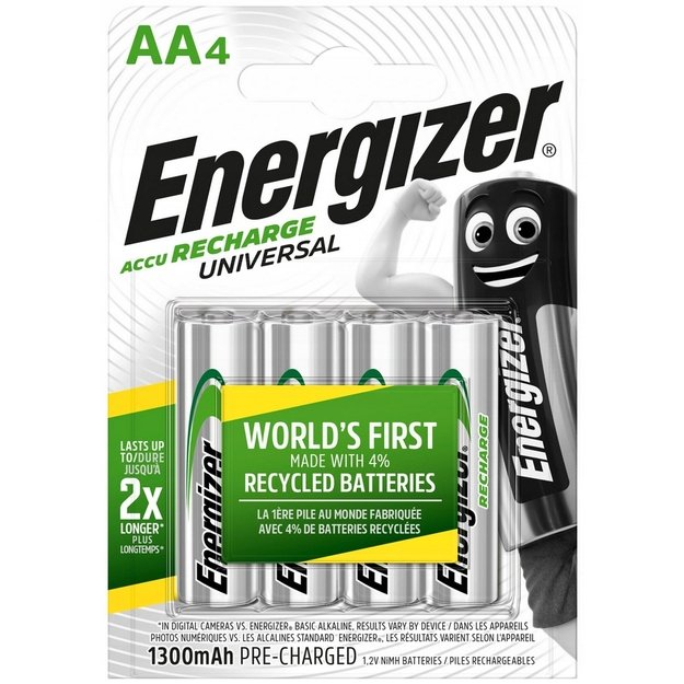Energizer akumuliatoriai 4xAA HR6 1300 mAh