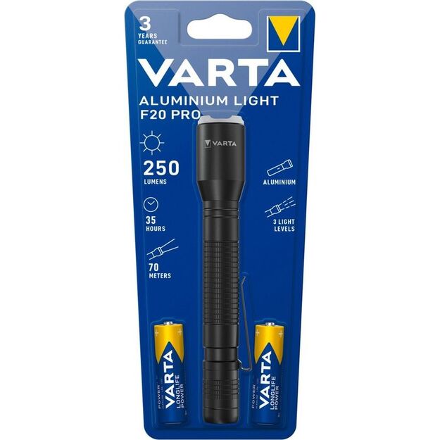VARTA F20 Pro rankinis žibintuvėlis 2xAA 16607