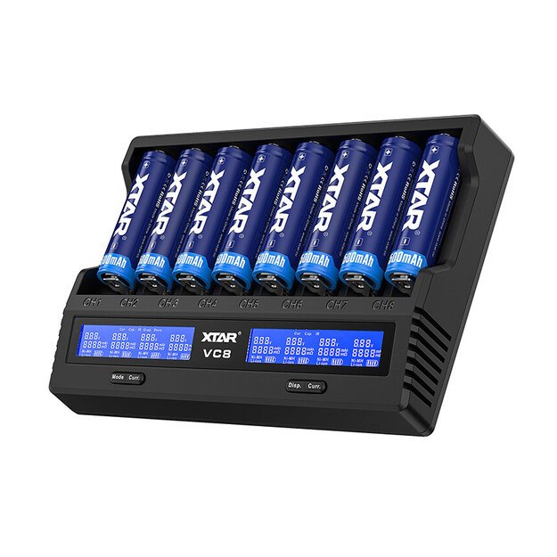 Xtar VC8S Li-ion and NiMH cylindrical battery charger