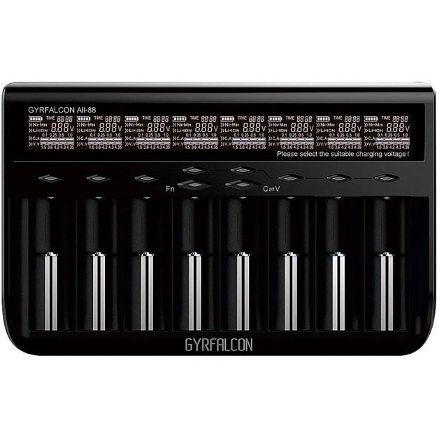 Enova Gyrfalcon All-88 - 8 lizdų Li-Ion, LiFePO4 & NiMH baterijų įkroviklis