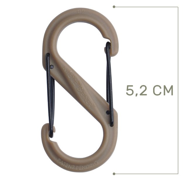 Nite Ize - S-Biner #2 Plastic Black Gate - Coyote karabinas - SBP2-03-28BG