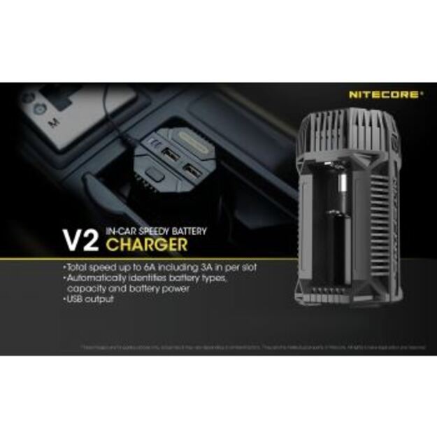 Nitecore V2 automobilinis įkroviklis