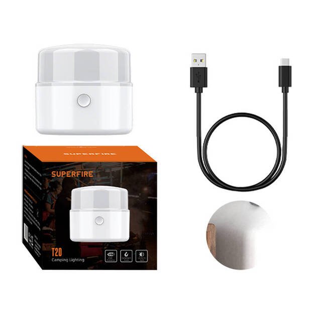 Supfire T20 kempingo lempa