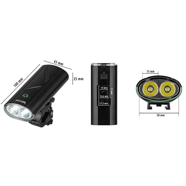 Vayox dviračio žibintas 2*XML1 260lm VA0111