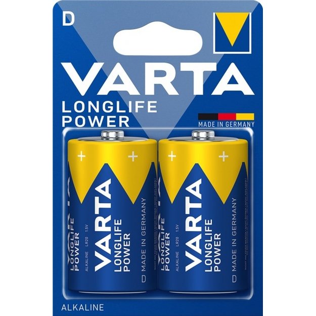 D elementas LR20 Varta LONGLIFE POWER High Energy , 2 vnt.
