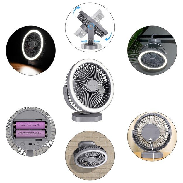 Vayox Mobile Rechargeable Fan with Lighting VA0338G