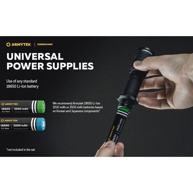 Armytek Dobermann 1000 liumenų 381 m atstumu šviečiantis medžioklinis rinkinys