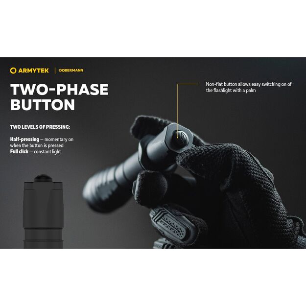 Armytek Dobermann 1000 liumenų 381 m atstumu šviečiantis medžioklinis rinkinys