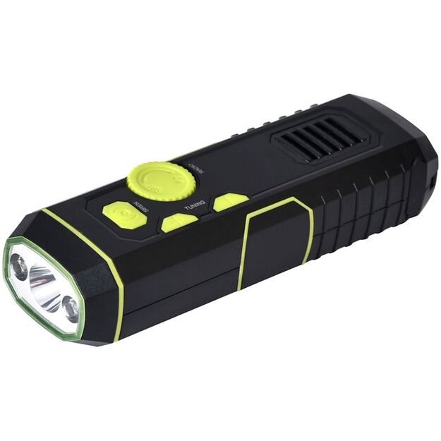 Žibintuvėlis su radija, sirena ir dinama