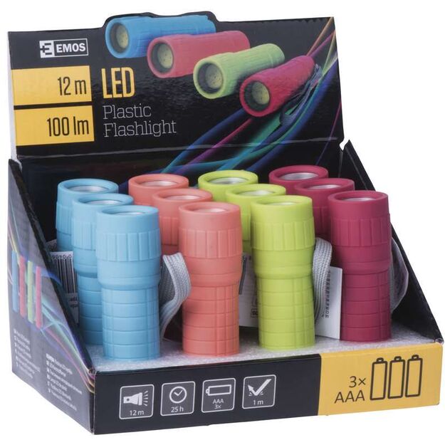 Emos 1x COB LED žibintuvėlis 1W, 3xAAA, P4706