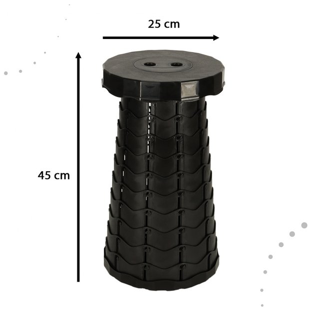 Turistinė sulankstoma taburetė JUODA KX4981_1