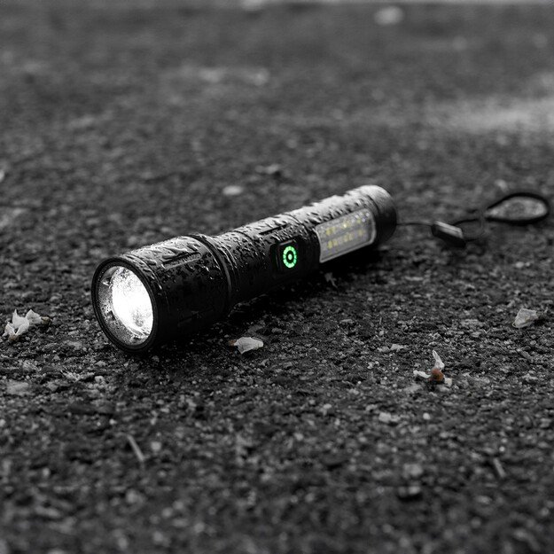 Vayox Įkraunamas taktinis žibintuvėlis 260lm 5W LED + SMD VA0181