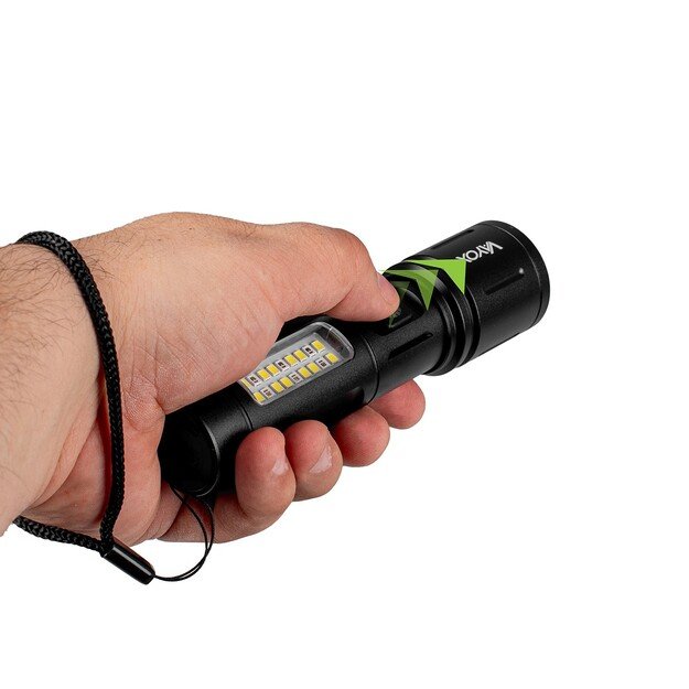 Vayox Įkraunamas taktinis žibintuvėlis 260lm 5W LED + SMD VA0181