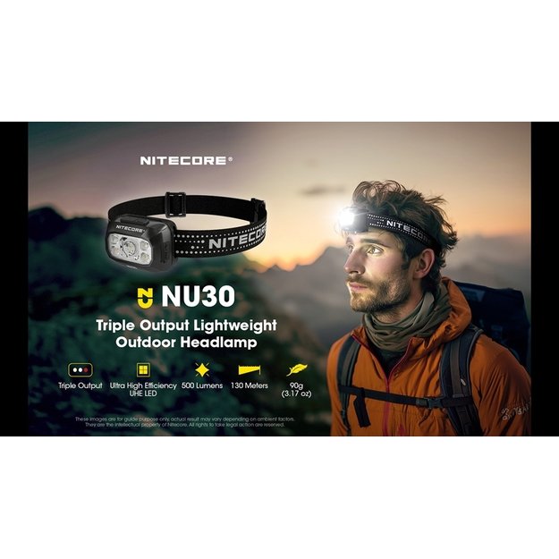 Nitecore NU30 žibintuvėlis 500lm