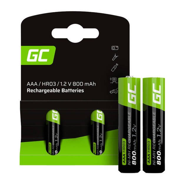 Аккумуляторные палочки Green Cell 2х AAA HR03 800mAh