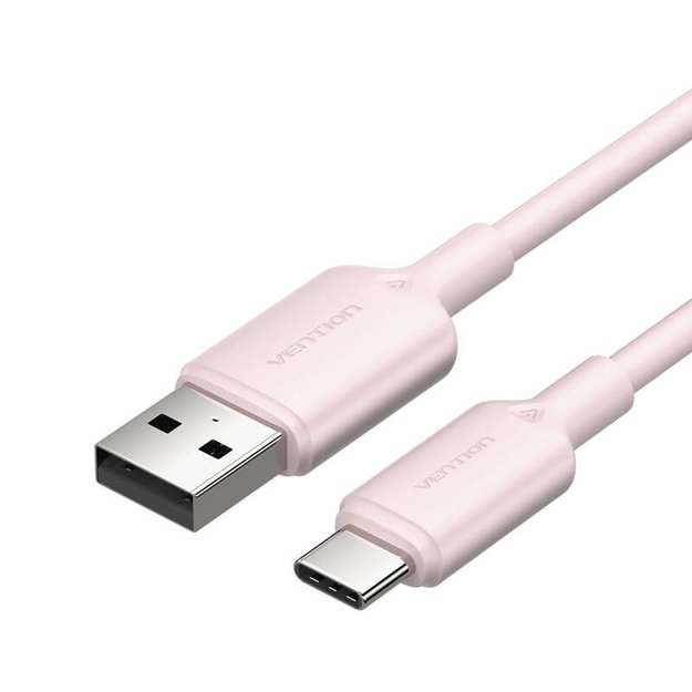 USB 2.0 A į USB-C 3A laidas Vention CTQPH 2M (rožinis)