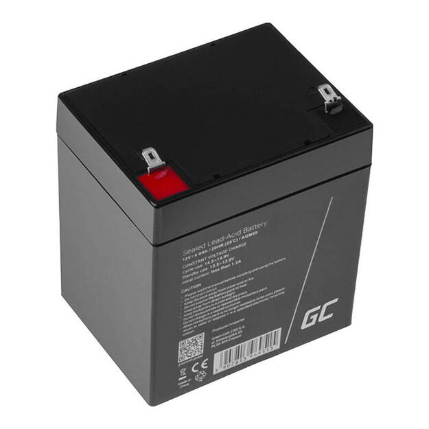 Techninės priežiūros nereikalaujantis AGM VRLA akumuliatorius Green Cell AGM59 12V 4Ah (skirtas UPS, žaislams, kasos aparatams, svarstyklėms)