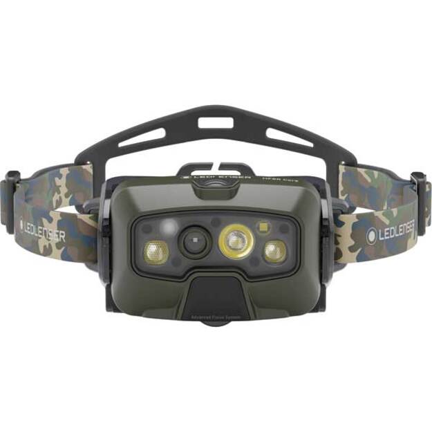 Ledlenser HF8R Core RGB camouflage žibintuvėlis ant galvos