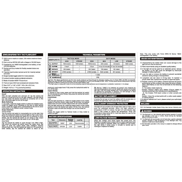 Фонарик Fenix TK11 TAC