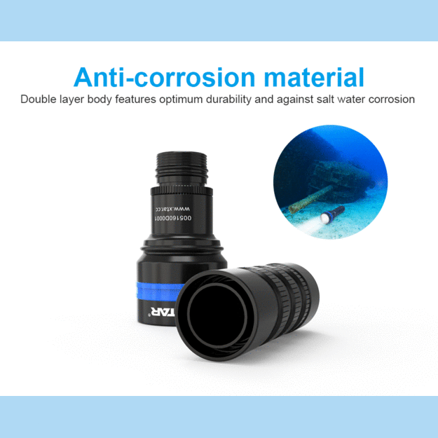 XTAR D06 1600lm žibintuvėlis nardymui, komplektas 