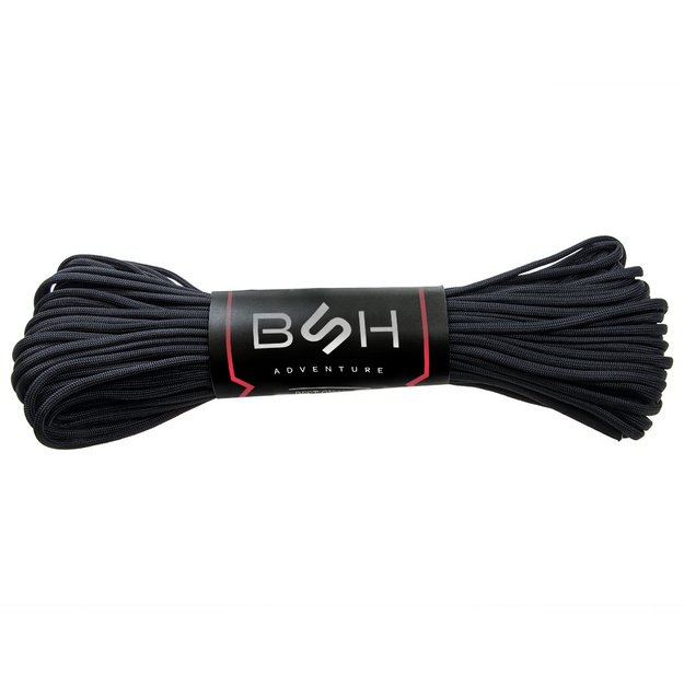 BSH ADVENTURE BR-005B Paracord virvė 30m Juoda
