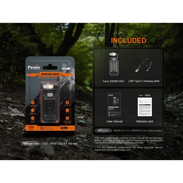 Фонарик Fenix SW05R-RED с белыми и красными светодиодами