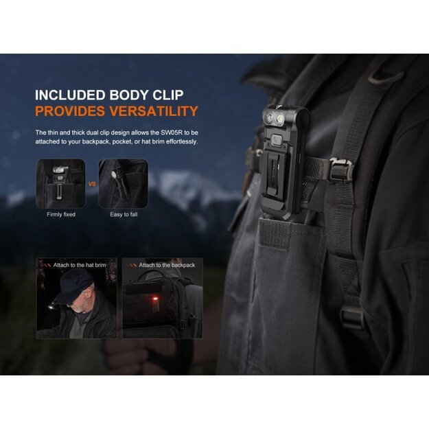 Фонарик Fenix SW05R-RED с белыми и красными светодиодами