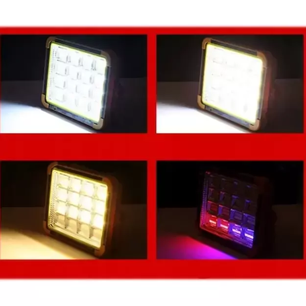 LED прожектор с солнечной панелью, портативный, с функцией Power Bank (USB-C), 200Вт