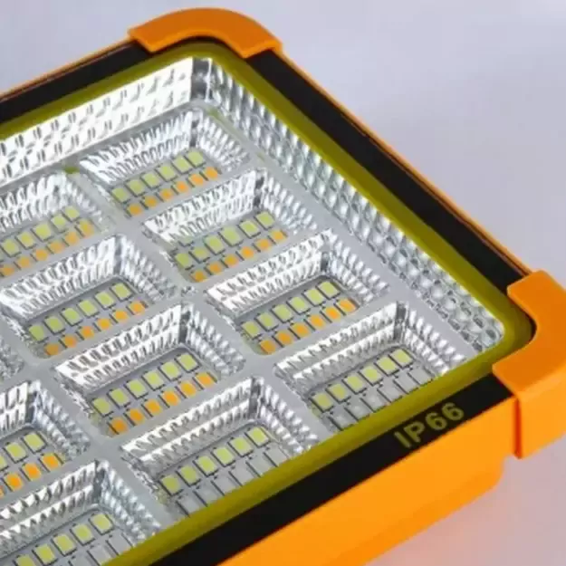 LED прожектор с солнечной панелью, портативный, с функцией Power Bank (USB-C), 200Вт