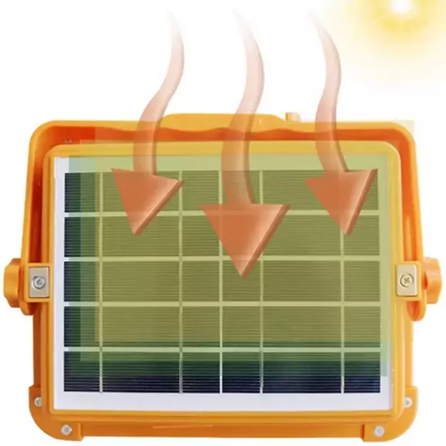 LED прожектор с солнечной панелью, портативный, с функцией Power Bank (USB-C), 200Вт
